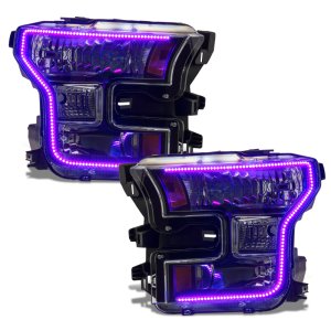 Ford F-150 Headlight Assemblies - ORACLE Lighting - Dynamic RGB+A, Black Edition - Black - `15-`17